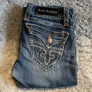 Rock revival boot cut jeans, size 28 Patti boots style